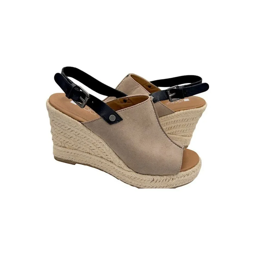 Dolcetta Selma Platform Espadrille Slingback Open-Toe Sandals | Beige 6